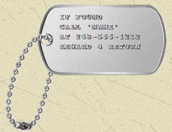 Keychain Key Ring Made from Army Dog Tags