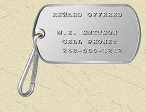 dog tag with key clip