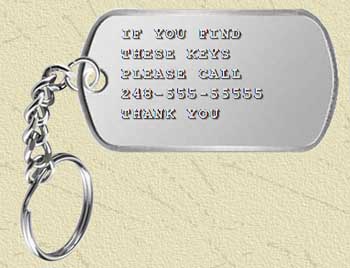 Keychain Key Ring Made from Army Dog Tags